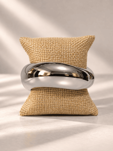 Brazalete Plateado Abombado