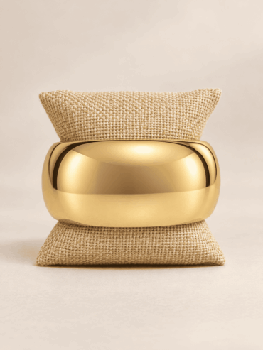 Brazalete Dorado Abombado Ancho