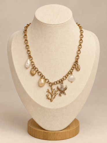 Collar Dorado Coral & Estrella de Mar