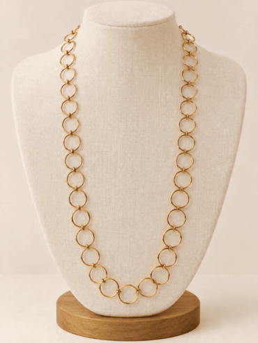 Collar Largo Aros Dorados