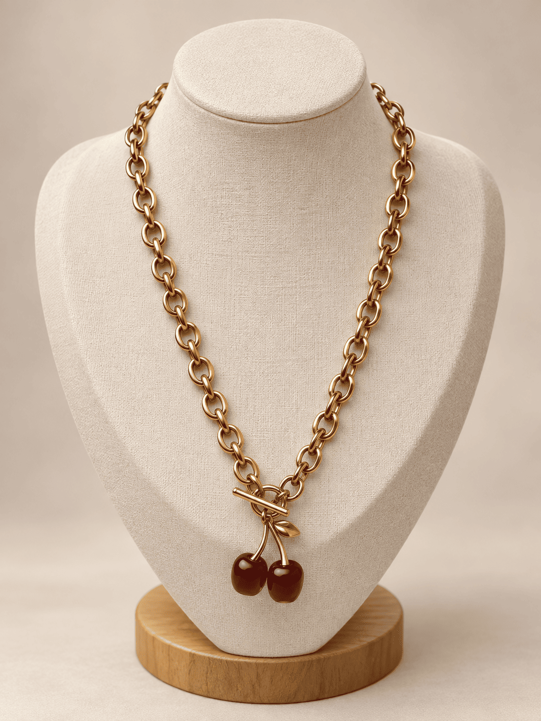 Collar Dorado Cerezas