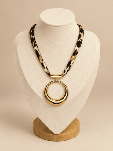 Collar Cordón Leopardo & Anillo Dorado