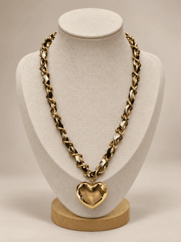 Collar Dorado Corazón & Animal Print