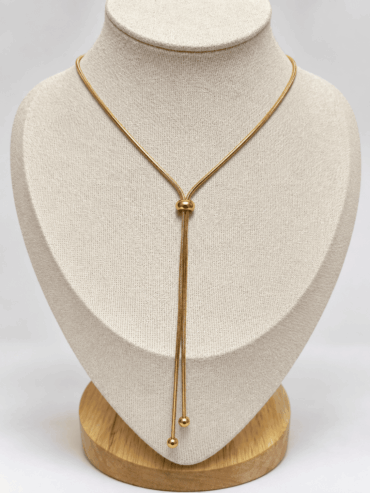 Collar Ajustable Dorado Snake & Esferas