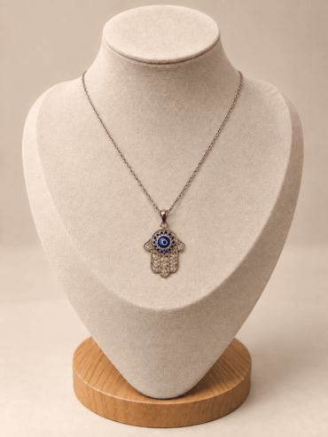 Cadena de Plata Mano Hamsa & Ojo Turco